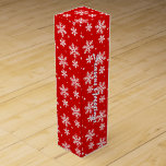 Holiday Wine Box Custom Christmas Snowflake Box<br><div class="desc">Holiday Wine Box Personalized Nonsecular Festive Snowflake Boxes Beautiful Winter Holiday Gift Boxes Jewellery Boxes Keepsake Nondenominational Holiday Wine Boxes Customizable Christmas Boxes, Gifts Mementos for Men, Women, Boys, Girls Click "Customize" to Add More Text Choose Fonts and Custom Colours Personalized Red Christmas Wine Boxes for Friends Family Nonsecular Winter...</div>