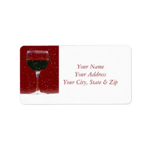Holiday Wine Return Address Labels