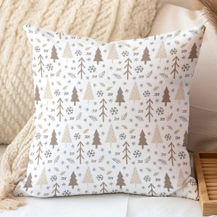 Holiday Winter Pattern  Throw Pillow