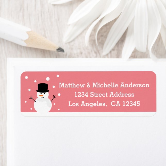 Holiday Winter Wonderland Snowman Return Address (Insitu)