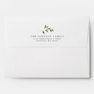 Holiday Winterberry Sprig Christmas Envelope