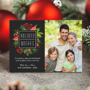Holiday Wishes and Sayings Christmas Family Photo Card