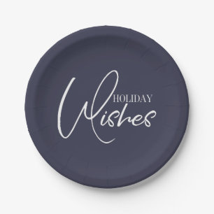 Holiday Wishes Christmas Paper Plate