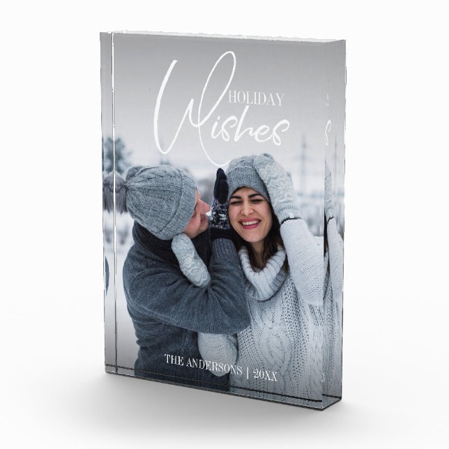 Holiday Wishes Christmas Photo Block (Right)