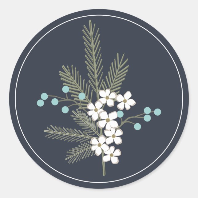 Holiday Wishes Monogram Christmas Envelope Seal (Front)