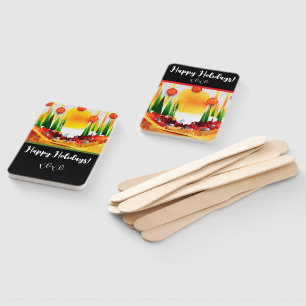 Holiday within the Pines! Hand Fan