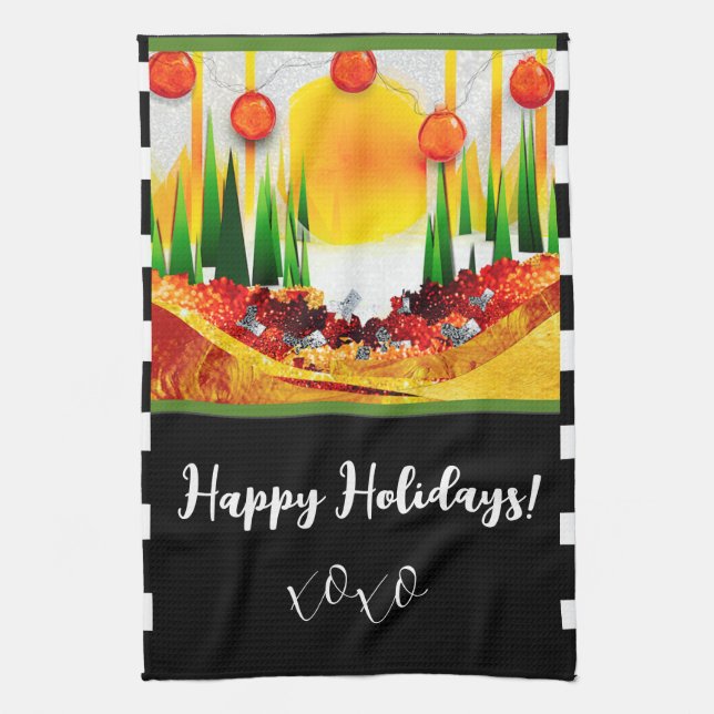 Holiday within the Pines! Kitchen Towel (Vertical)