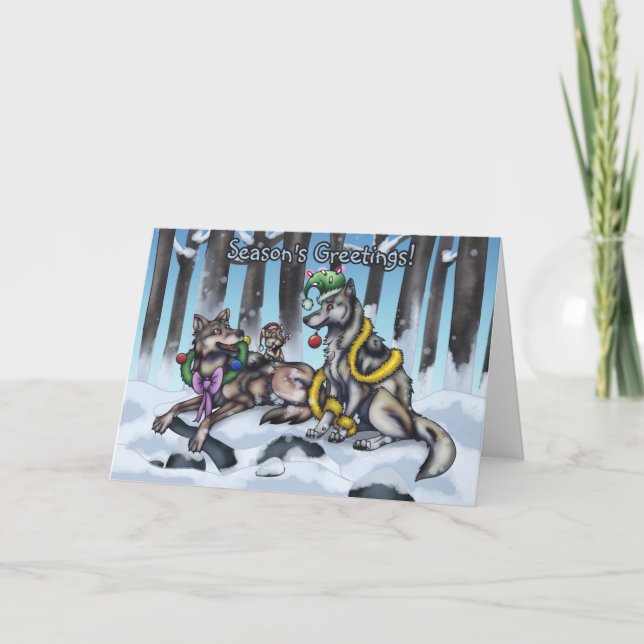 Holiday Wolves Card (Front)