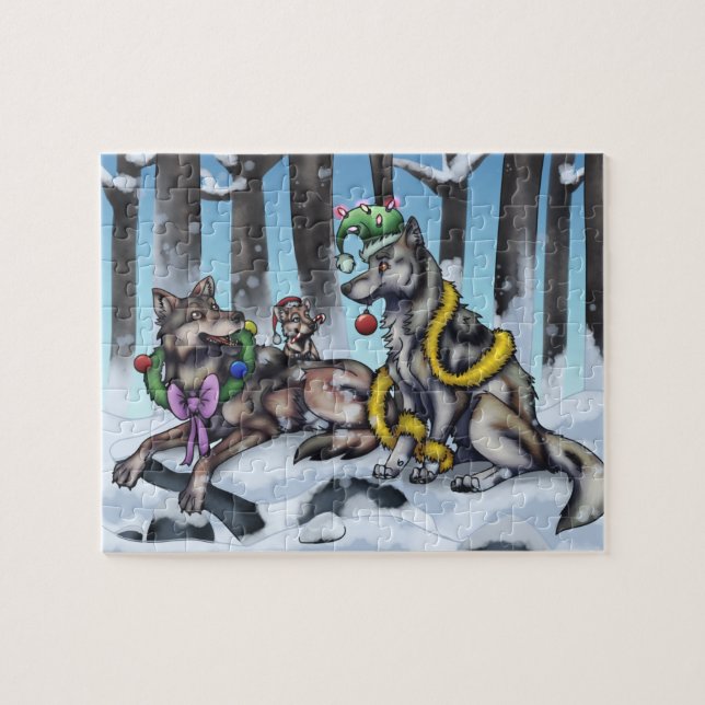 Holiday Wolves Jigsaw Puzzle (Horizontal)