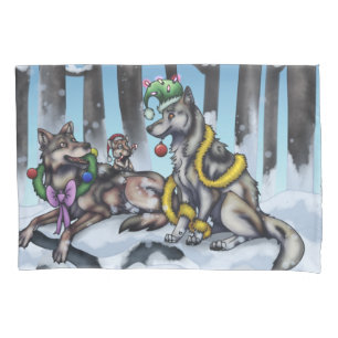 Holiday Wolves Pillowcase