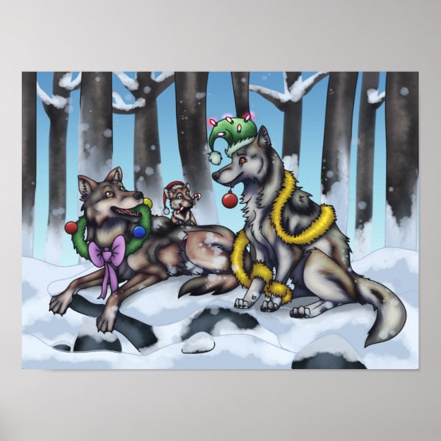 Holiday Wolves Poster (Front)