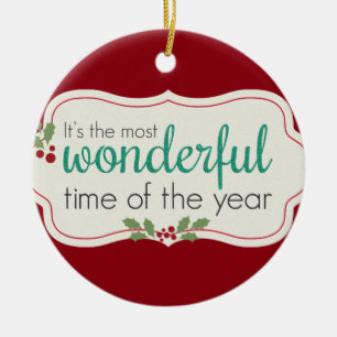 Holiday Wonderful Ceramic Ornament