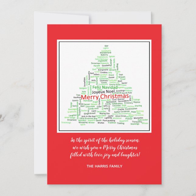 Holiday Words Greeting Card (Front)