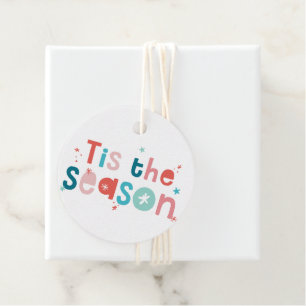 HOLIDAY WRAPPING fun typography tis the season Favour Tags
