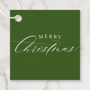 HOLIDAY WRAPPING Merry Christmas elegant green Favour Tags