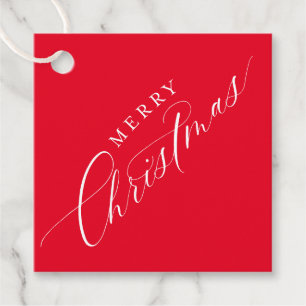 HOLIDAY WRAPPING Merry Christmas elegant red Favour Tags