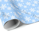 Holiday Wrapping Paper Blue Snowflake Gift Paper<br><div class="desc">Christmas Wrapping Paper Personalized Holiday Gift Paper Your Name Here Decor Beautiful Nondenominational Snowflake Wrapping Paper Blue & White Holiday Gift Paper Customizable Accessories for Men Women Home & Office Nondenominational Christmas Paper Personalized Yule Wrapping Paper Traditional Christmas Accessories Snowflake Wrapping Paper for Nonsecular Hanukkah Wrapping Paper, Christmas, Birthdays, Anniversaries...</div>