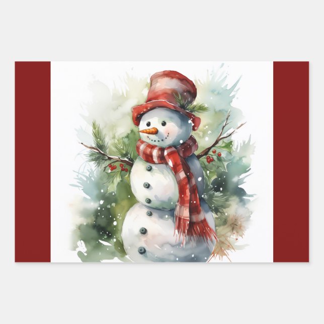 Holiday Wrapping Paper Flat Sheet Set of 3 (Front)