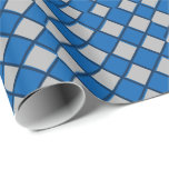 Holiday Wrapping Paper Harlequin<br><div class="desc">This holiday wrapping paper is shown with a Silver-Grey background and a diamond pattern in Royal Blue and a thinner Navy Blue stripe.
Customize this item or buy as is.</div>