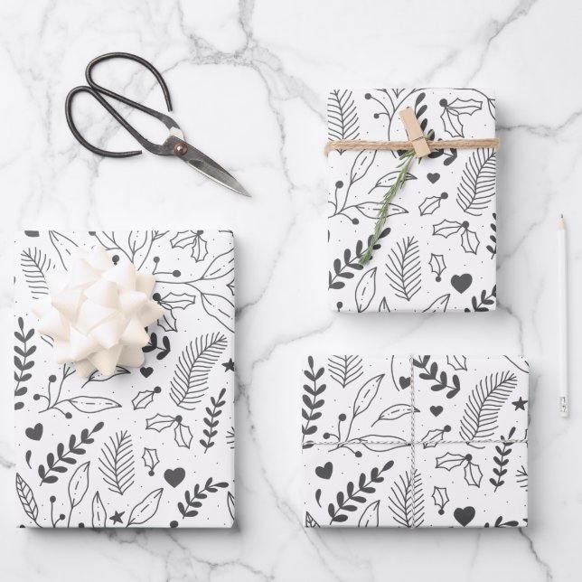 Holiday Wrapping Paper Set of 3 Sheets (Front)