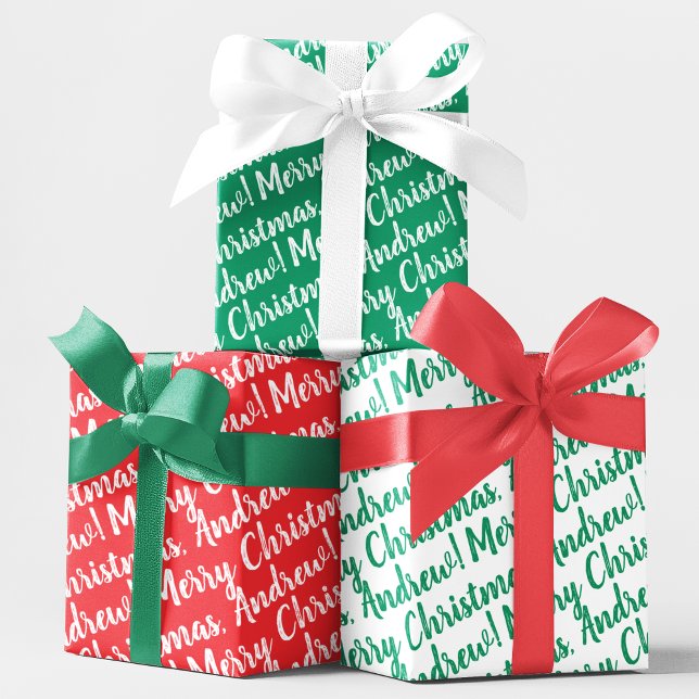 Holiday Wrapping Paper Set of 3 Sheets (Celebrate the holidays with these personalized Christmas wrapping paper sheets! )