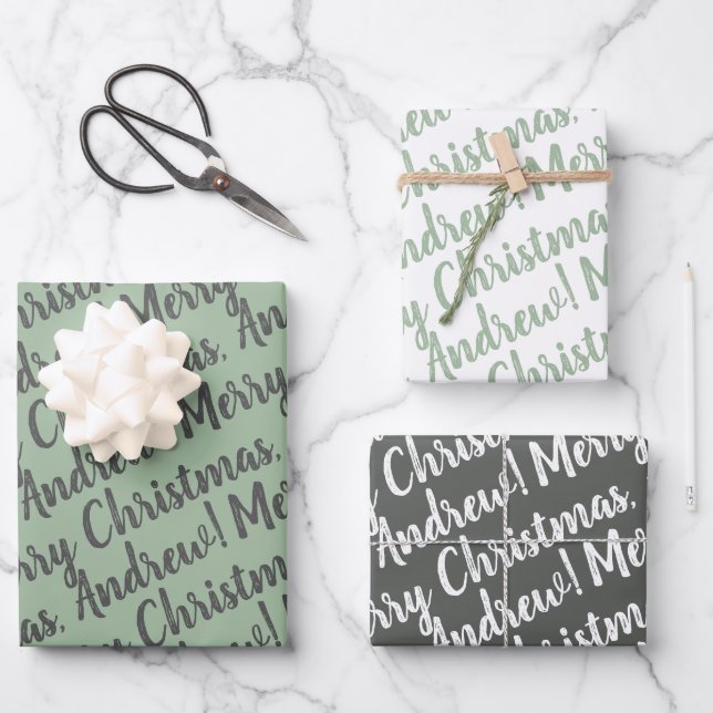Holiday Wrapping Paper Set of 3 Sheets (Front)