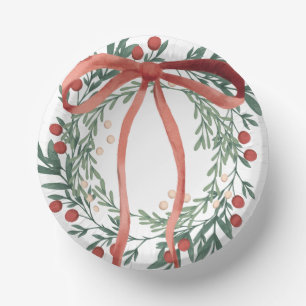 Holiday Wreath Bowls Paper Plate