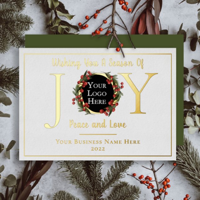Holiday Wreath Joy Peace and Love Business Logo (Creator Uploaded)