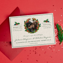 Holiday Wreath Poinsettia Christmas Wedding