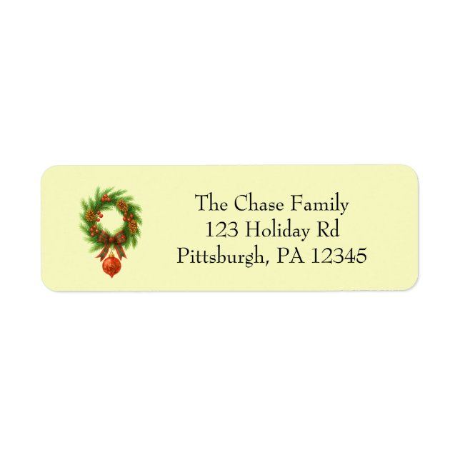 Holiday Wreath return address (Front)