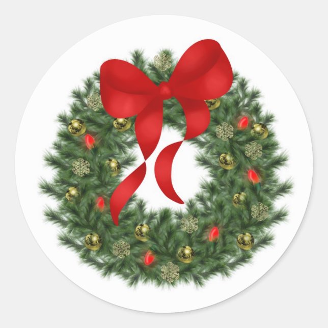 Holiday Wreath Sticker (Front)