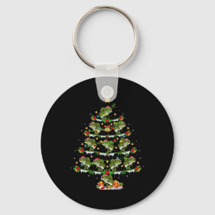 Holiday Xmas Lighting Santa Bass Fish Christmas Tr Keychain