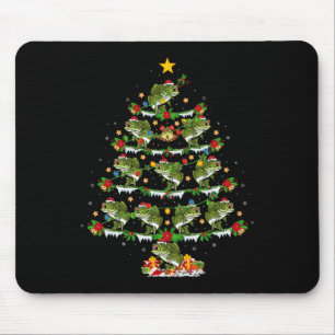 Holiday Xmas Lighting Santa Bass Fish Christmas Tr Mouse Pad