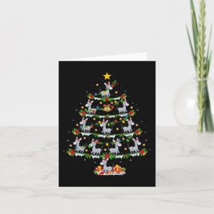 Holiday Xmas Lighting Santa Donkey Christmas Tree Card