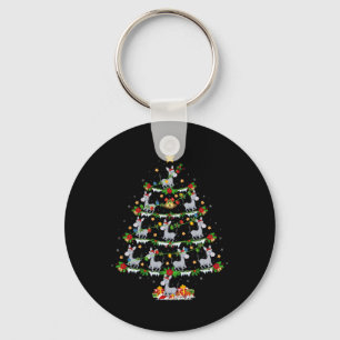 Holiday Xmas Lighting Santa Donkey Christmas Tree Keychain