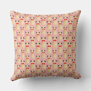 Holiday Yellow Pug Decorative Throw Pillow