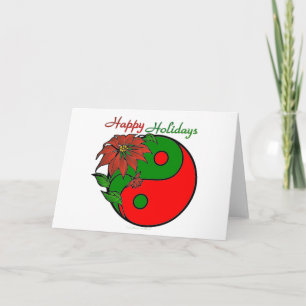 Holiday Yin Yang Poinsettia Green Red