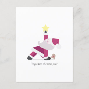 Holiday Yogi Santa Christmas Postcard