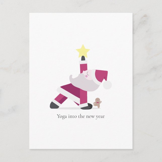 Holiday Yogi Santa Christmas Postcard (Front)