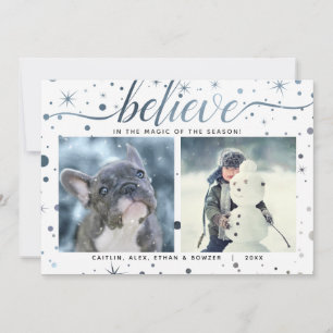 Holidays BELIEVE in the Magic Matching Text Effect Holiday Card