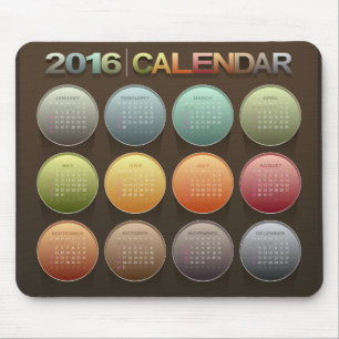 Holidays Calendars 2016 Mouse Pad