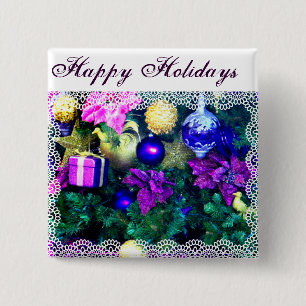 Holidays Greetings_ 2 Inch Square Button