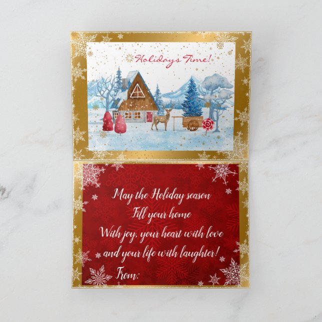 Holidays Landscape Customize Holiday Card (Inside)