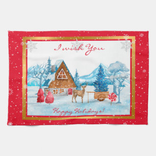 Holidays Landscape Customize Kitchen Towel