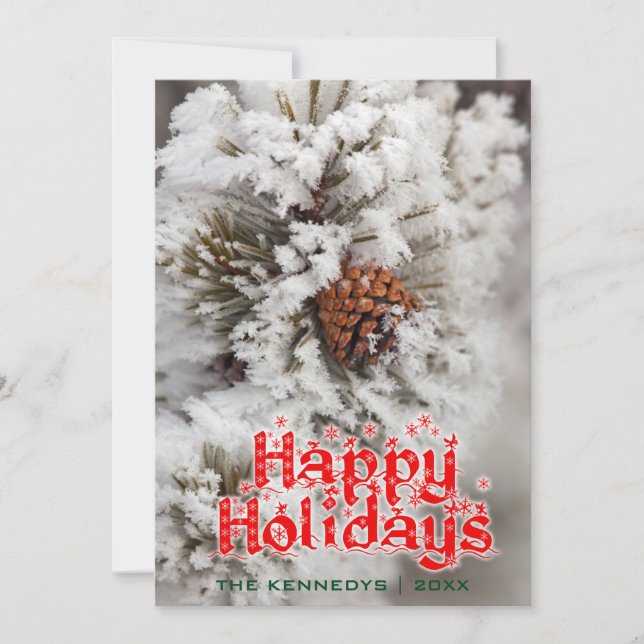 Holidays - Lodgepole Pine Cone at Yellowstone Holiday Card (Front)