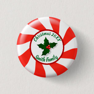 Holidays Mint Candy Custom 1 Inch Round Button