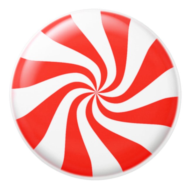 Holidays Mint Candy Custom Ceramic Knob (Front)