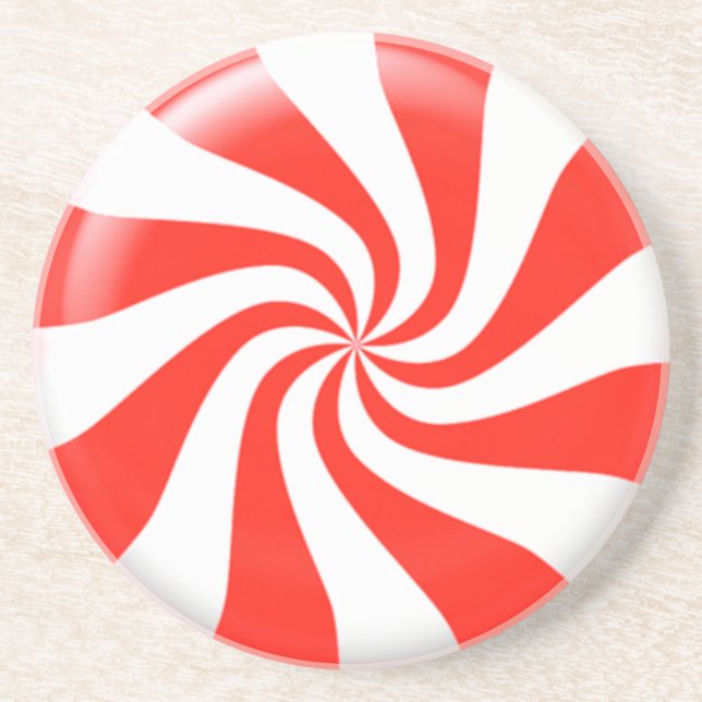 Holidays Mint Candy Custom Coaster (Front)
