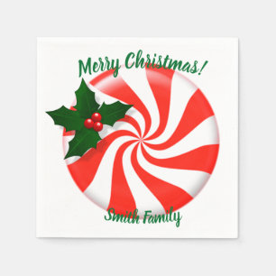 Holidays Mint Candy Custom Napkin