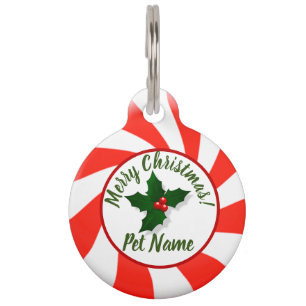 Holidays Mint Candy Custom Pet Tag